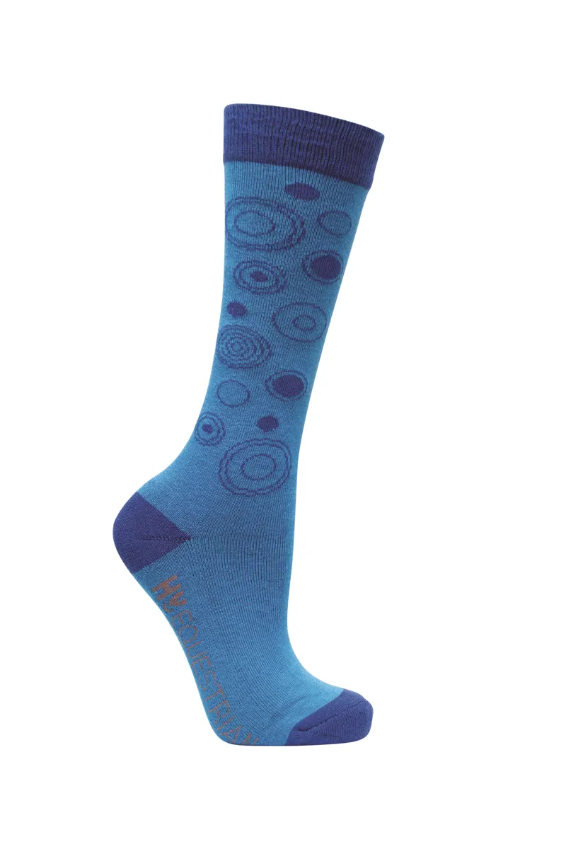 Hy Equestrian DynaMizs Ecliptic Socks - Pack of 3 - Cobalt/Ocean-1